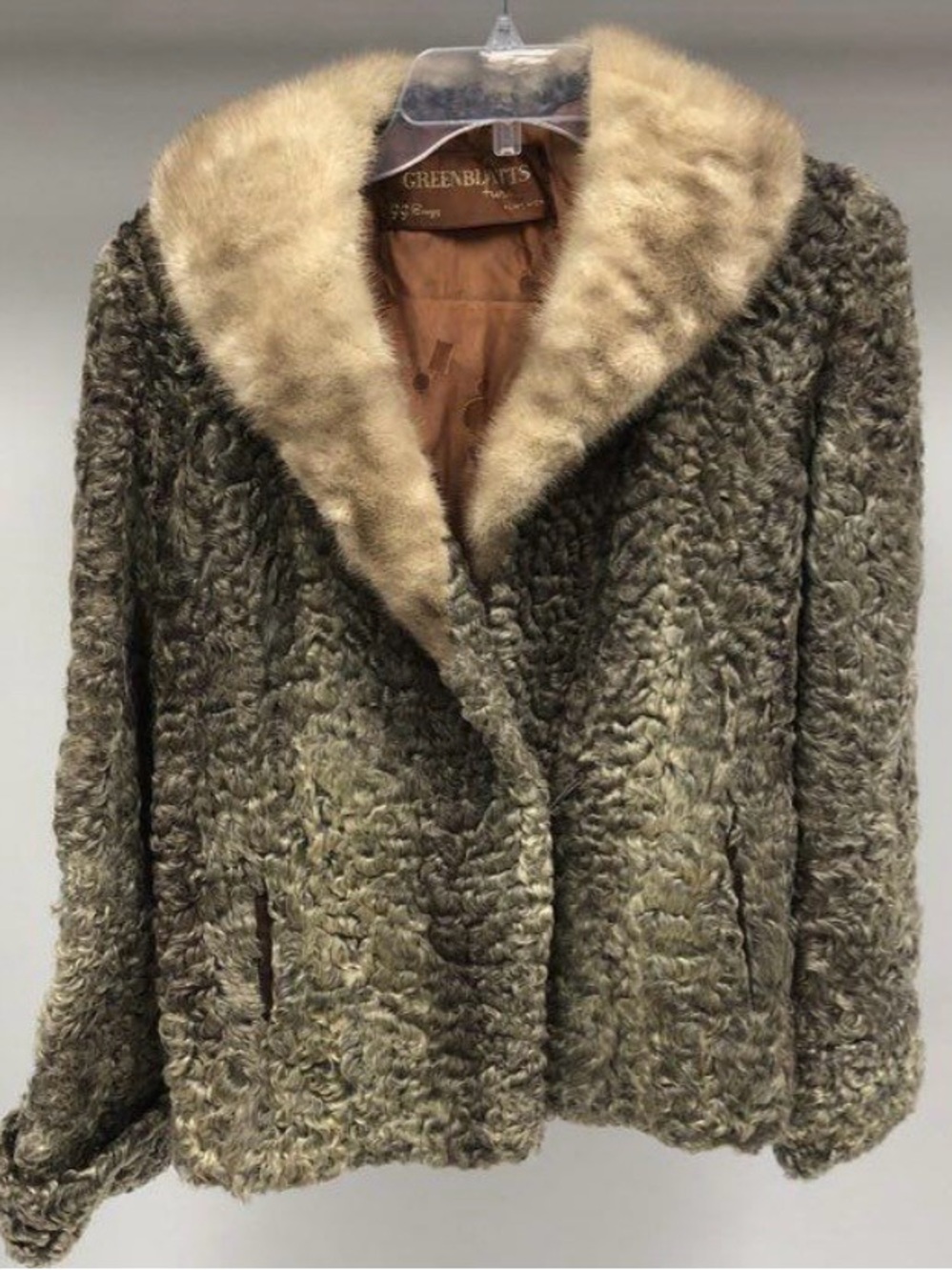 Vintage 50/60’s Persian lamb (Karakul or Astrakhan) Silver-Grey with Mink Collar